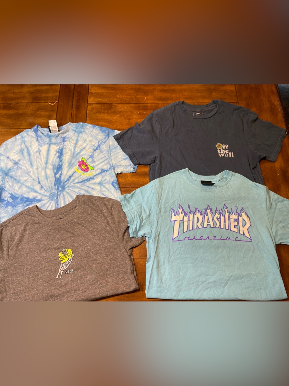 Thrasher Santa Cruz Vans t-shirts small